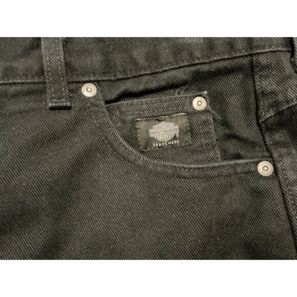 Vintage Harley Davidson Blacked Out Jeans Mens 40x32 Heavy Denim Relaxed Fit - Picture 4 of 8